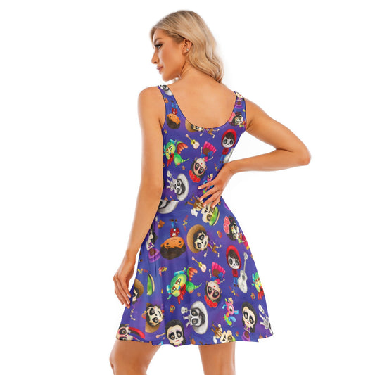 Poco Loco Día de Muertos - Women's Sleeveless Pocket Skater Dress