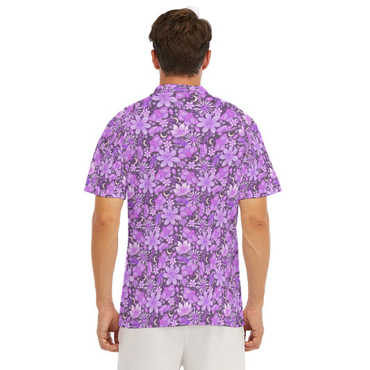 Purple Crystal Moths - Men's Polo Shirt
