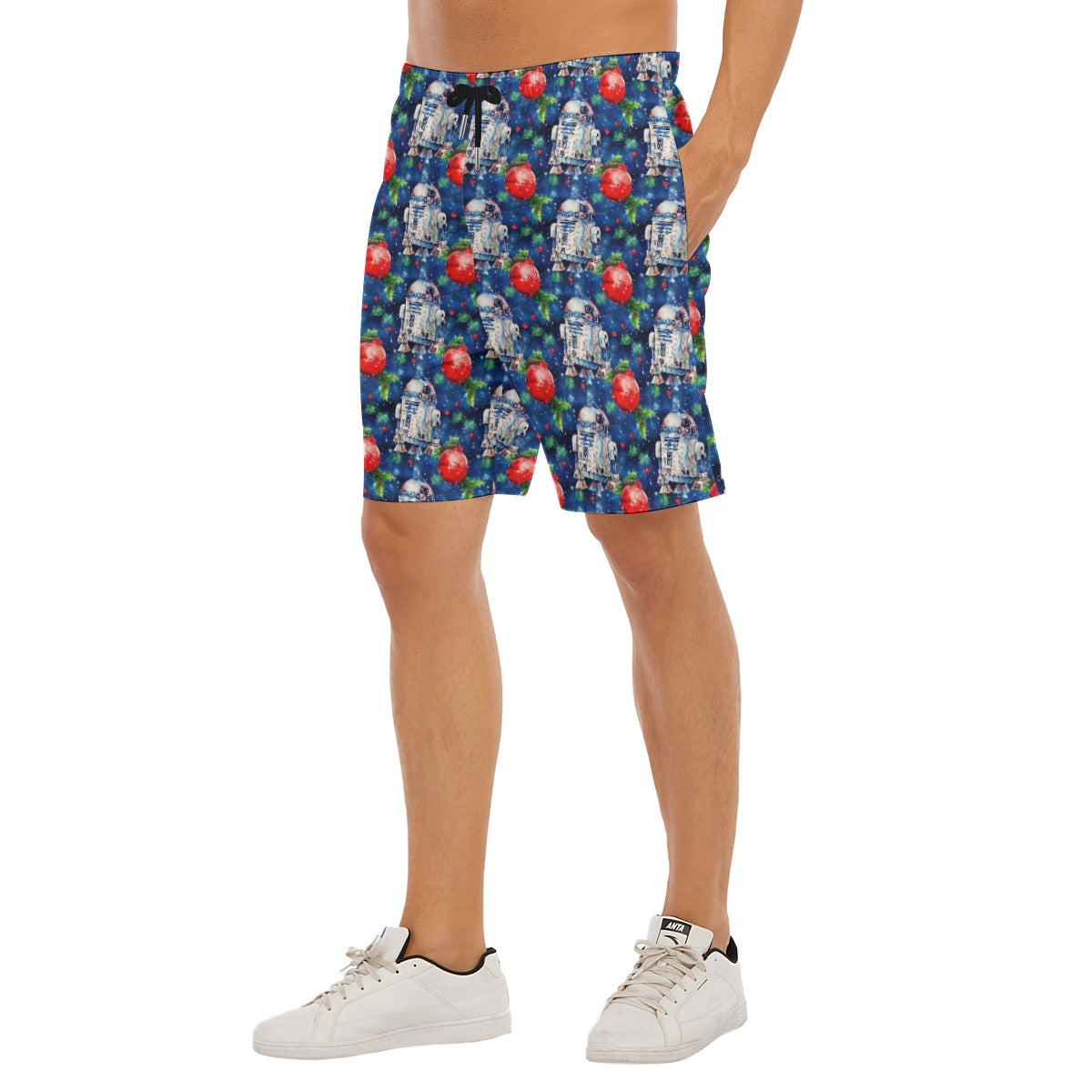Little Blue Christmas Droid - Men’s Pocket Beach Shorts