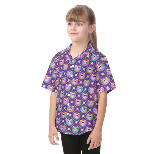 Geometric Figment - Kid's Hawaiian Button Up Shirt
