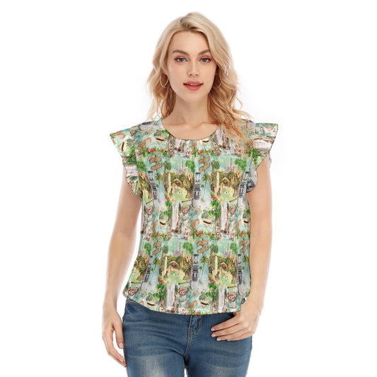 Jungle River Cruise - Women’s Flutter Sleeve Top