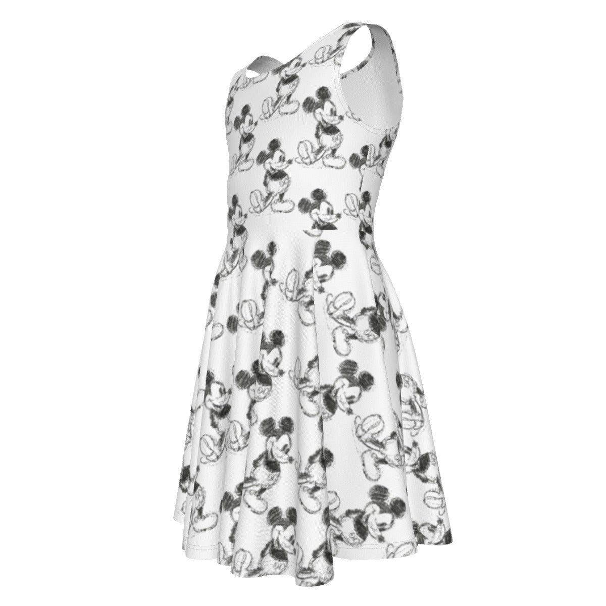 Sketch of Classic Mouse- Kid's Sleeveless Skater Dress