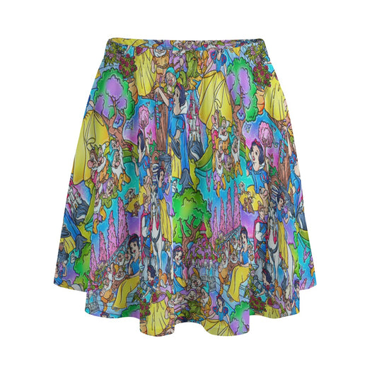 Fairest Princess Storybook Scenes - Women's Pocket Skater Skirt