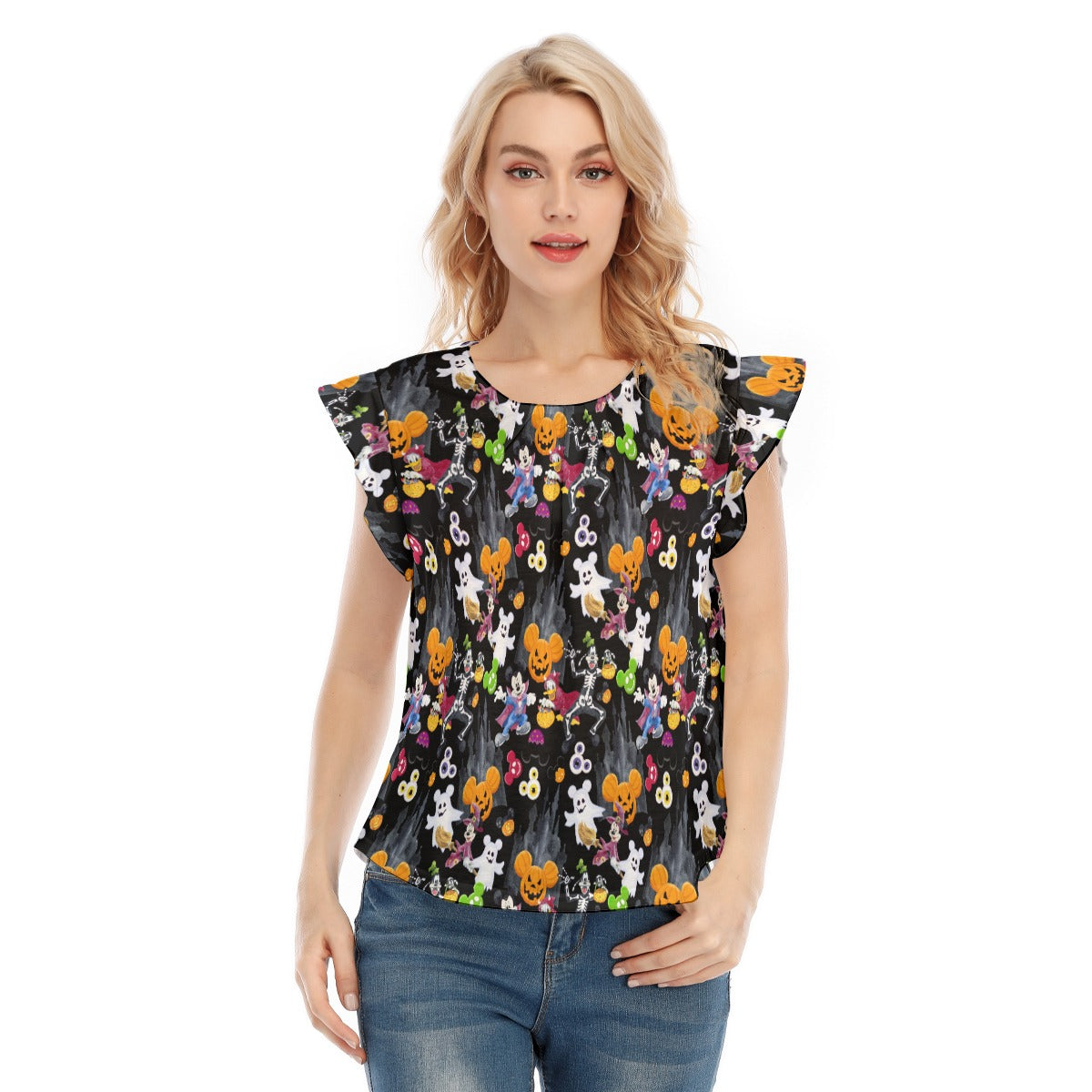 Mouse Gang Trick or Treat - Women’s Flutter Sleeve Top