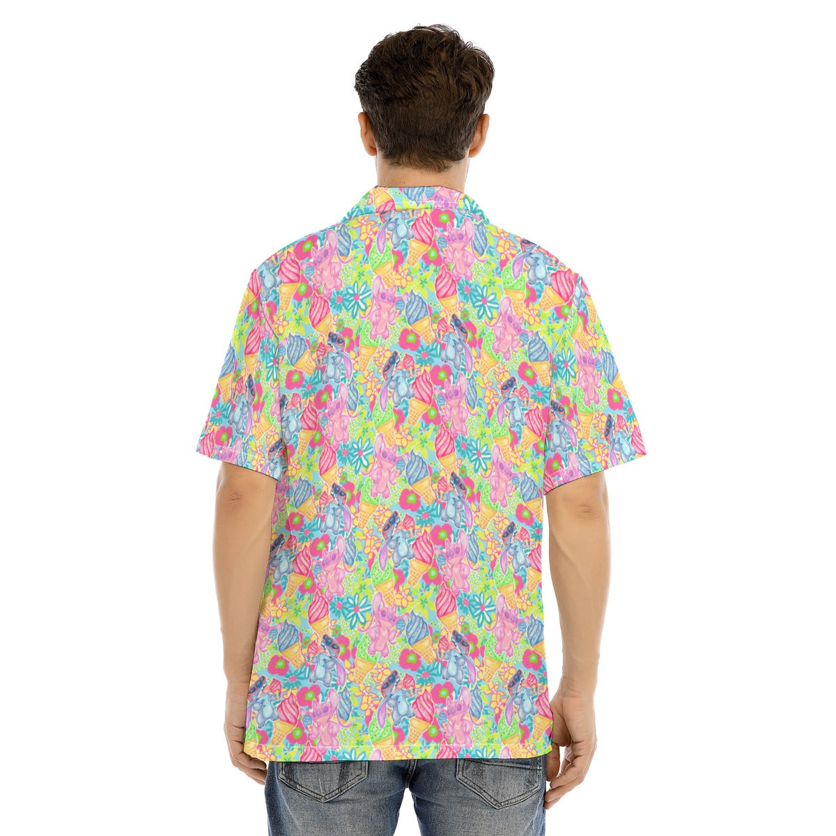 Neon Floral Summer Vibes - Men's Hawaiian Button Up Shirt