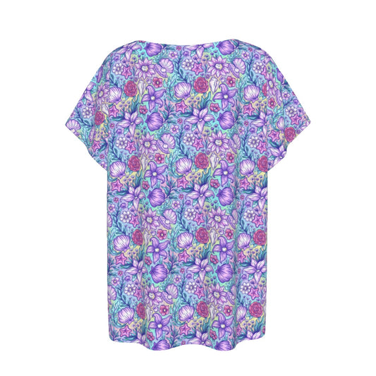 Fairytale Florals – Mermaid Princess - Women’s Relaxed Fit Scoop Tee
