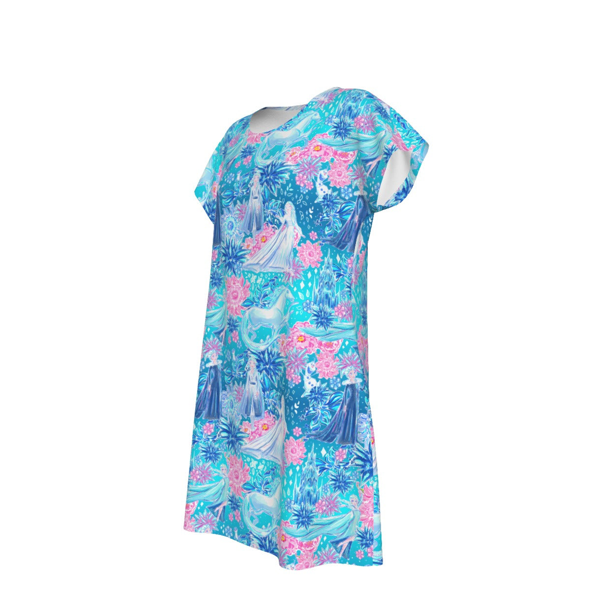 Ice Queen Frosted Florals - Women's T-Shirt Dress