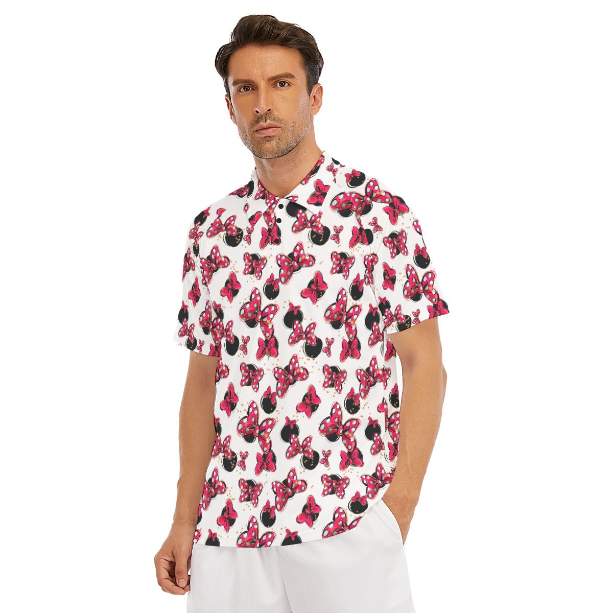 Polka Dot Bows & Mouse Ears - Men's Polo Shirt