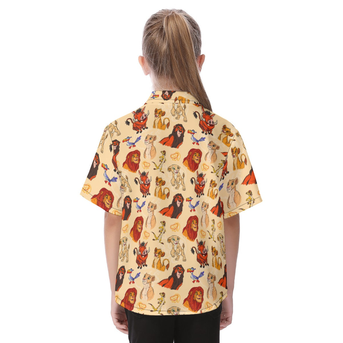Sketched Savanna Friends - Kid's Hawaiian Button Up Shirt