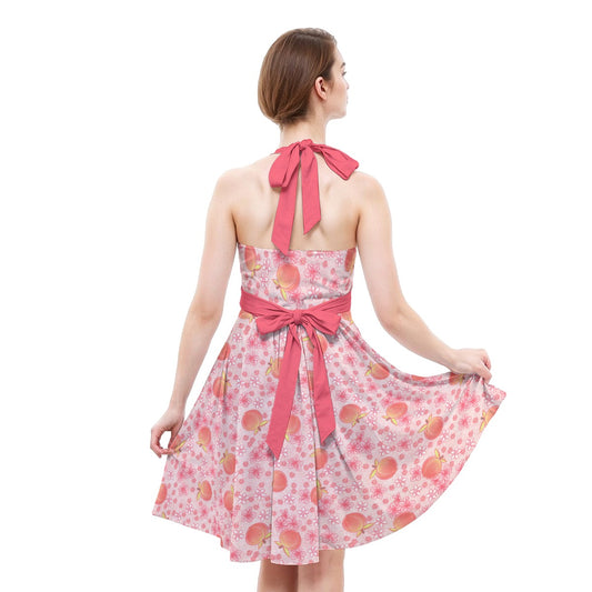 Summer Fruits - Peaches - Women's Halter Vintage Pocket Dress