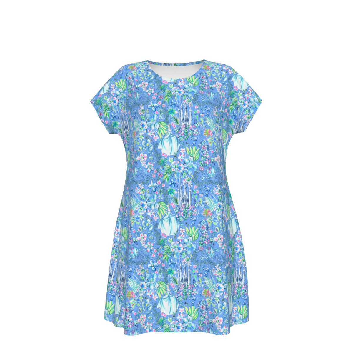 Bright Tropical Princess - Royal Beach Day - Women's T-Shirt Dress