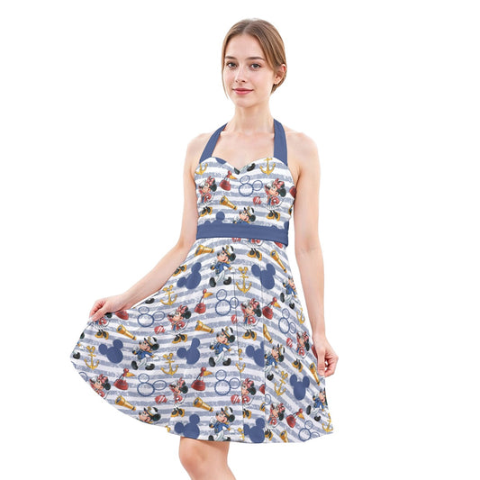 Captain and First Mate at Seannie - Women's Halter Vintage Pocket Dress