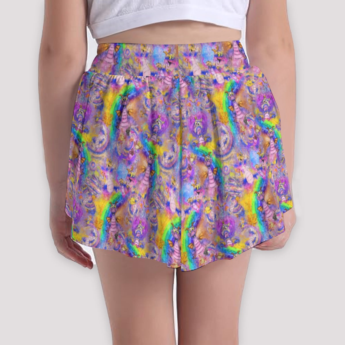 Figment Watercolor Rainbow - Girls’ Flowy Pocket Shorts