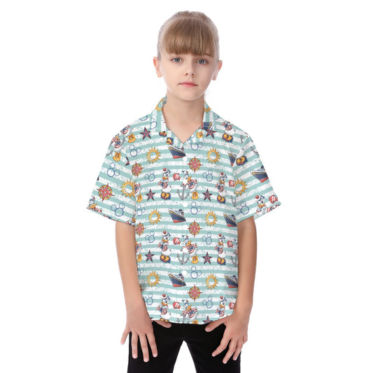 Sailor Duo on Deckaisy - Kid's Hawaiian Button Up Shirt
