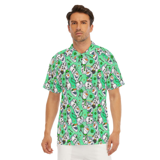 Sketched Snowman St. Patrick’s Day - Men's Polo Shirt