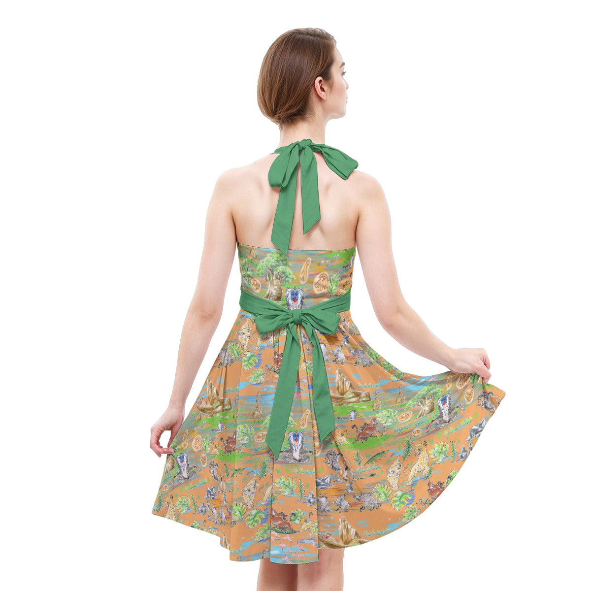 Savanna Sunset Stories - Women's Halter Vintage Pocket Dress