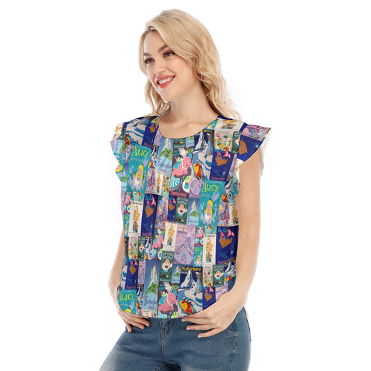 Vintage Fantasy Ride Posters - Women’s Flutter Sleeve Top