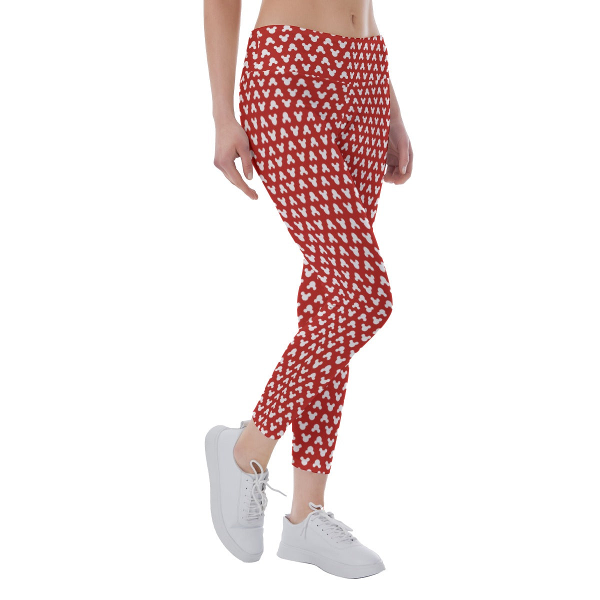 Playful Polka Dot Ears Red - Women's Yoga Leggings