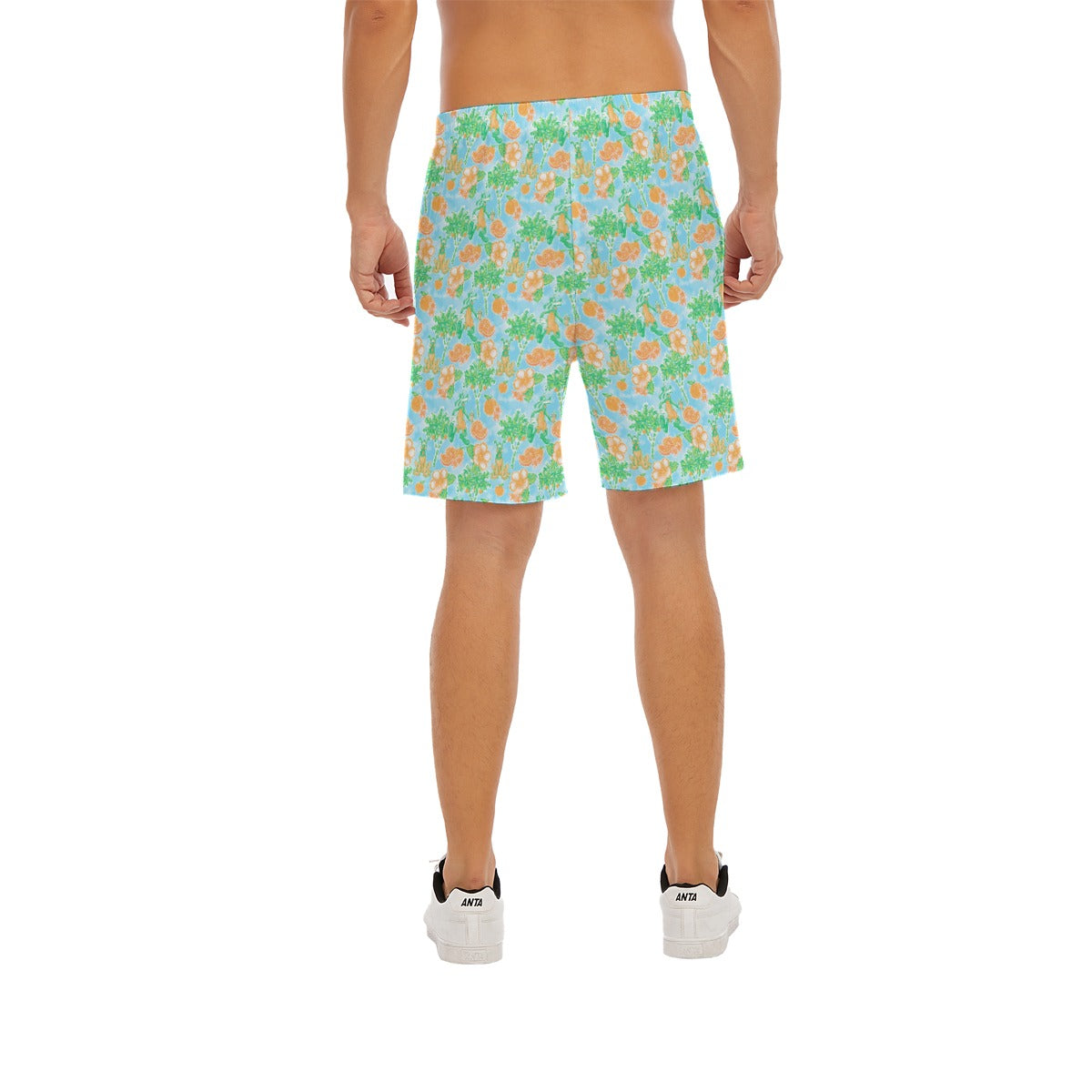 Neon Tangerine Island Pals - Men’s Pocket Beach Shorts