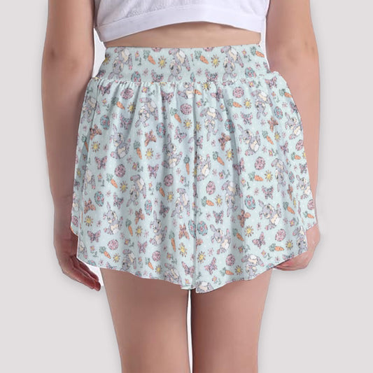 Springtime Bunny Cheer - Girls’ Flowy Pocket Shorts