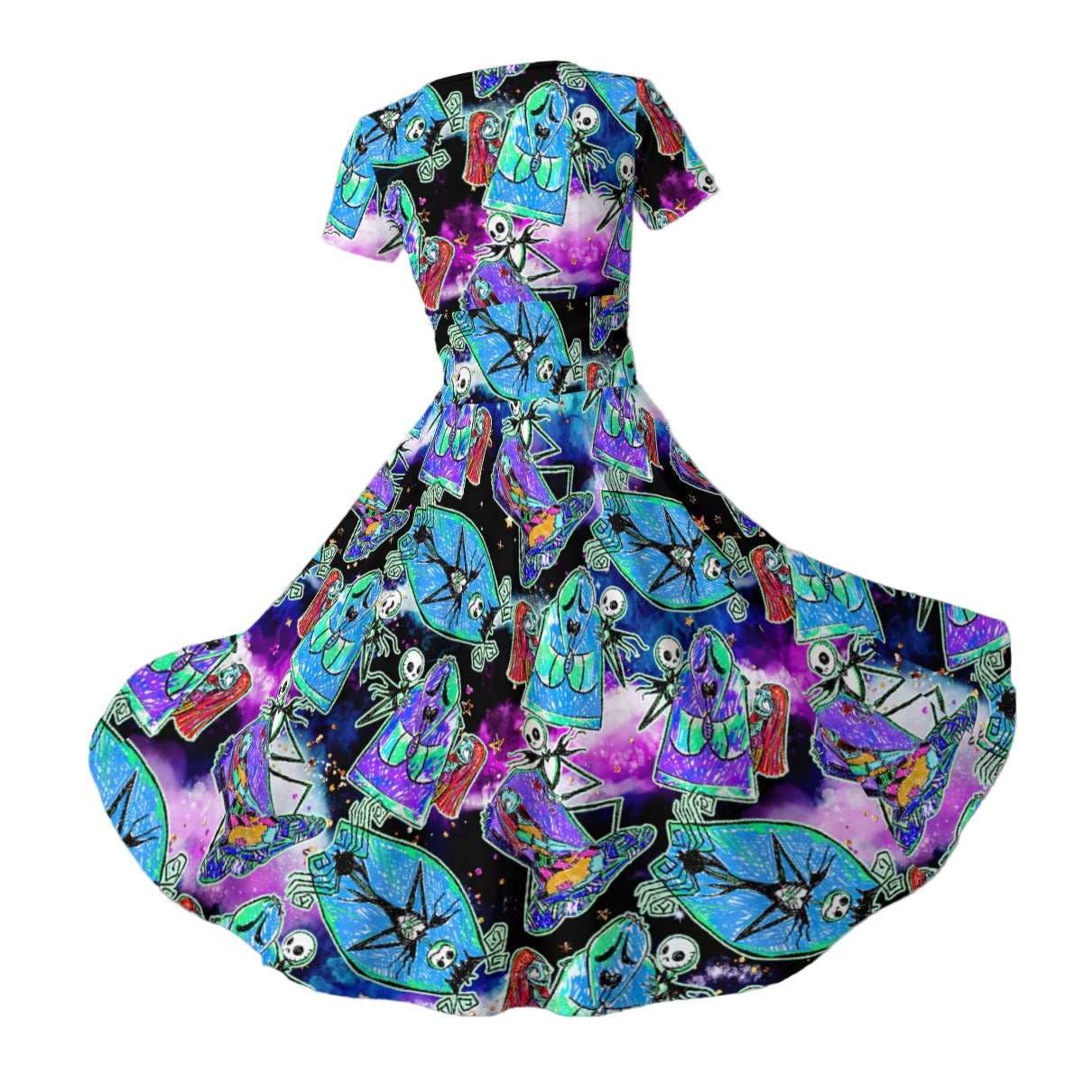 Haunting Romance Sketch - Women's V-Neck Ruched Midi Dress