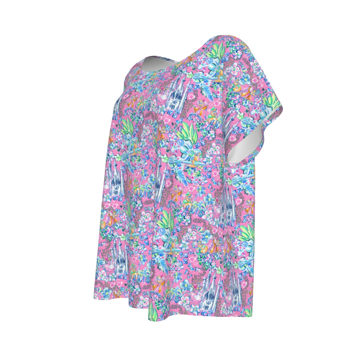 Bright Tropical Dreams - Enchanted Squeaky Helpers - Women’s Relaxed Fit Scoop Tee
