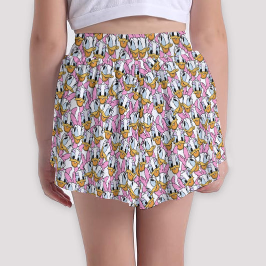 Many Faces of Sassy Duck - Girls’ Flowy Pocket Shorts