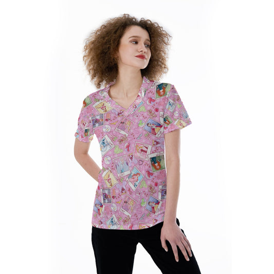 Holiday Winter Princess Christmas Snapshots - Women's Short Sleeve V-Neck T-Shirt