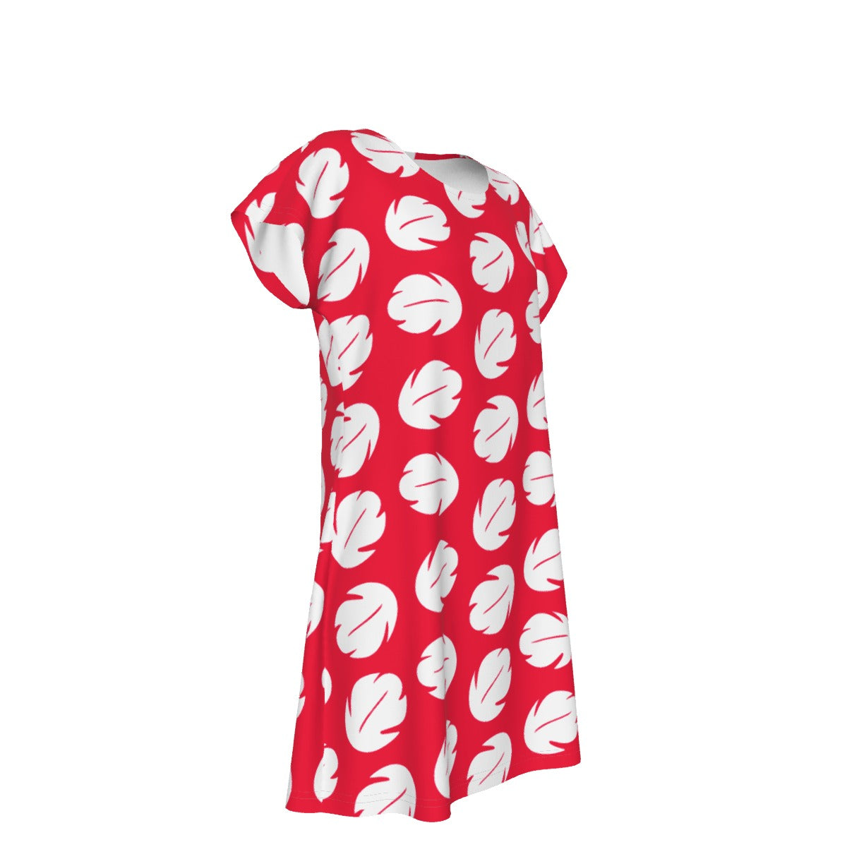Island Leaf Print - Women's T-Shirt Dress