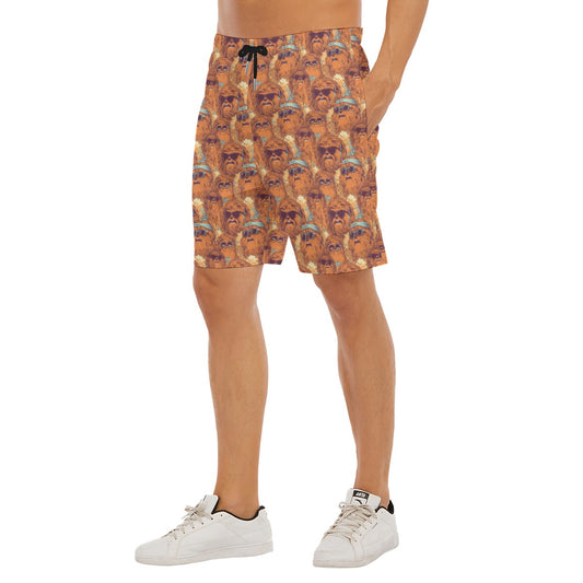 Retro Furry Friend Summer Vibes - Men’s Pocket Beach Shorts