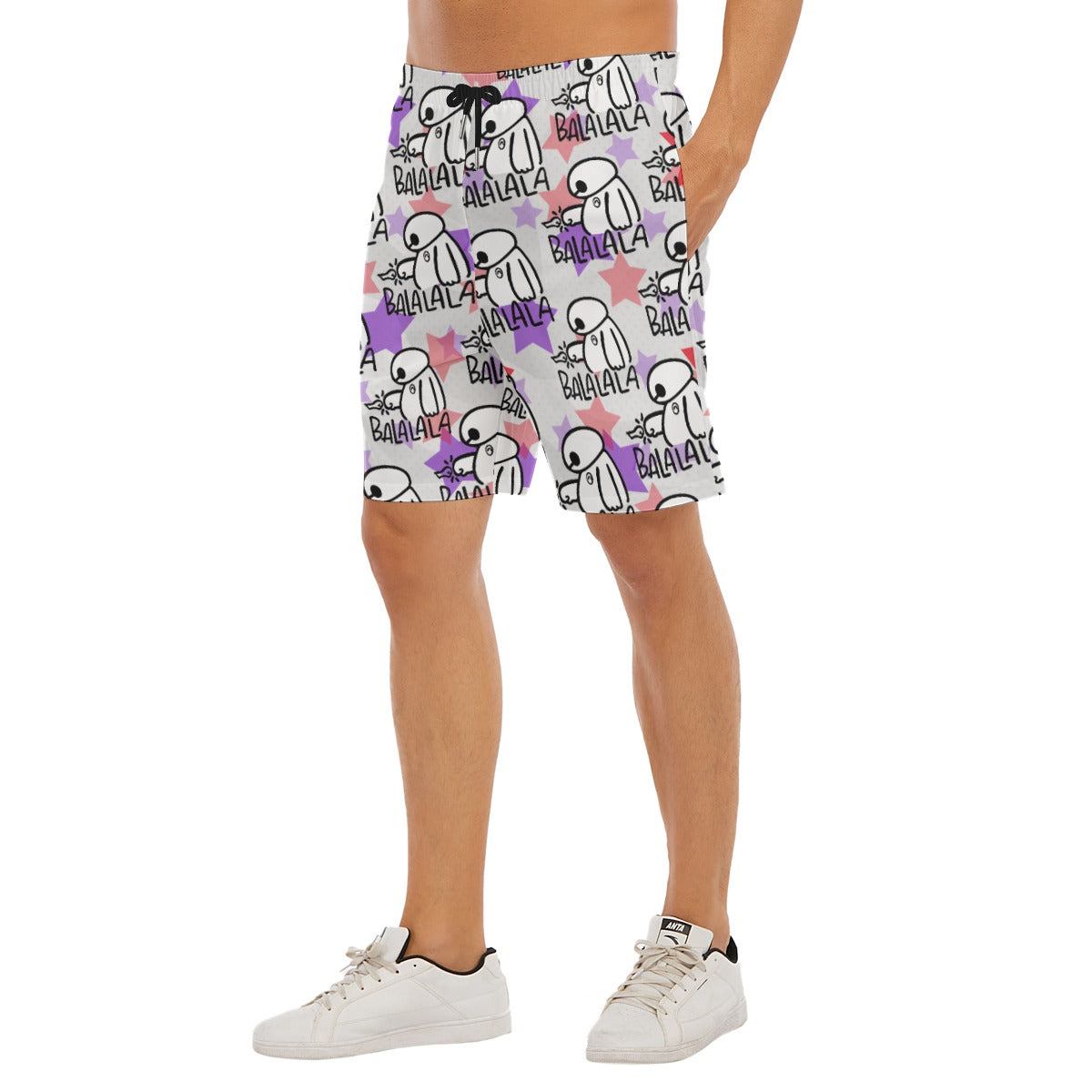 White Robot Balala - Men’s Pocket Beach Shorts