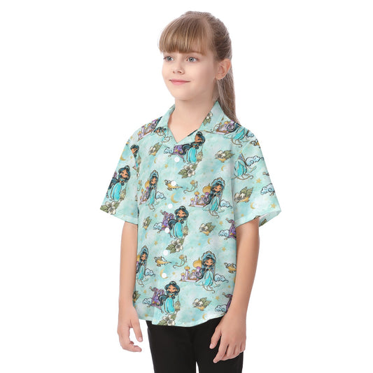 Whimsical Desert Princess - Kid's Hawaiian Button Up Shirt