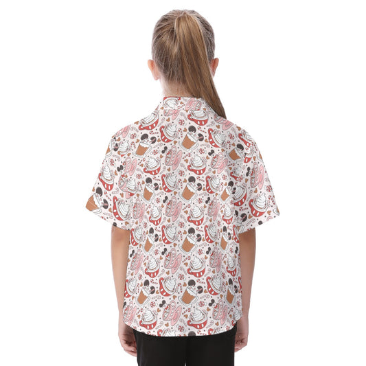 Magic Mouse Hot Chocolate - Kid's Hawaiian Button Up Shirt