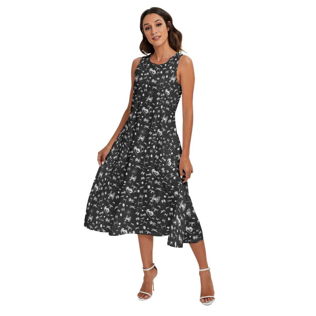 Epic Space Battle Ships - Women’s Diagonal Pocket Midi Dress