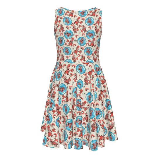 Joyful Crab by the Sea - Kid's Sleeveless Skater Dress