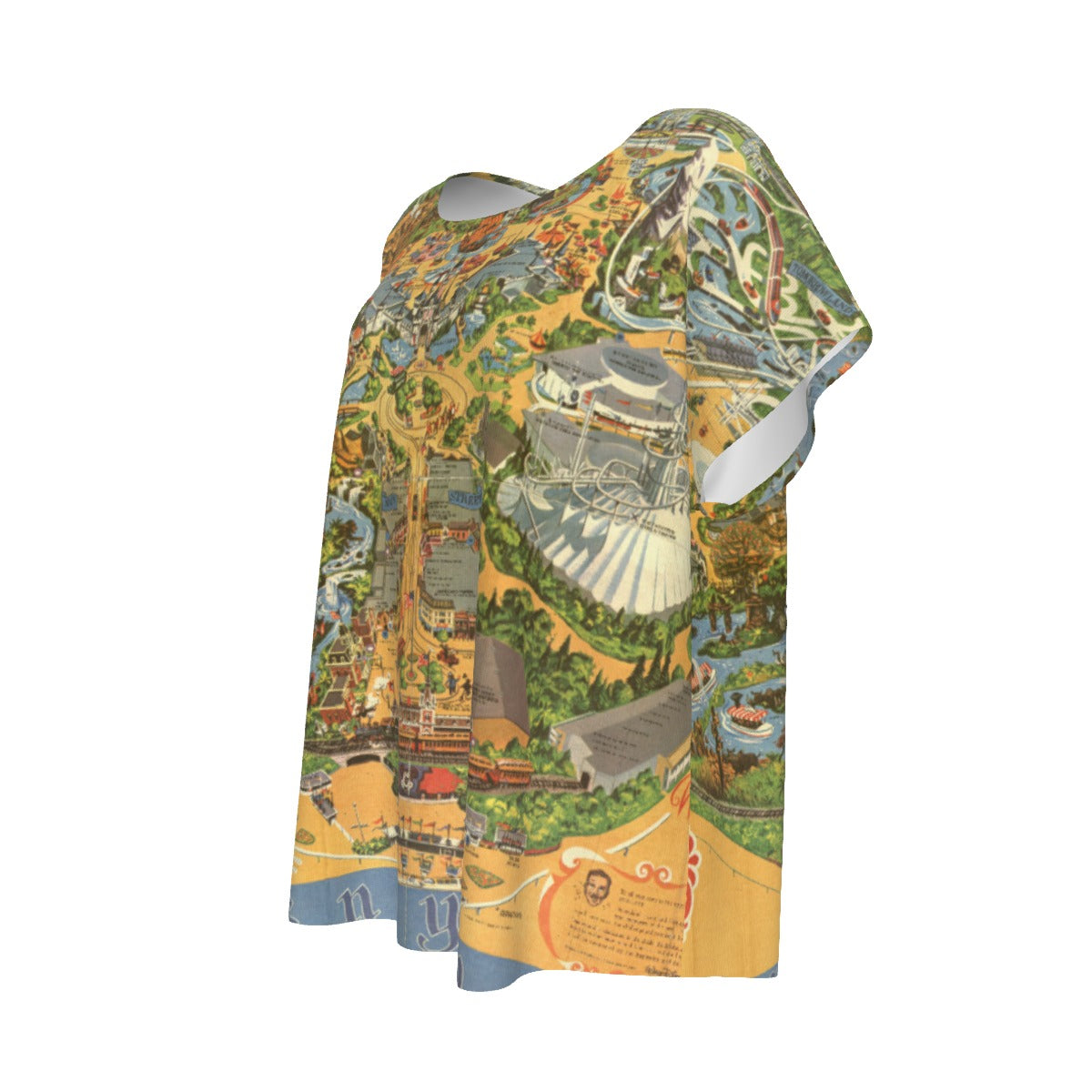 Vintage Theme Park Map- Women’s Relaxed Fit Scoop Tee