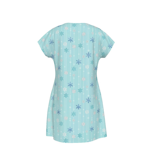Ice Queen Snowflake Pattern - Women's T-Shirt Dress