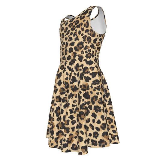Animal Print - Cheetah - Kid's Sleeveless Skater Dress