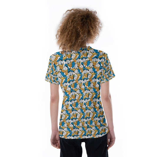 Many Faces of Feisty Duck - Women's Short Sleeve V-Neck T-Shirt