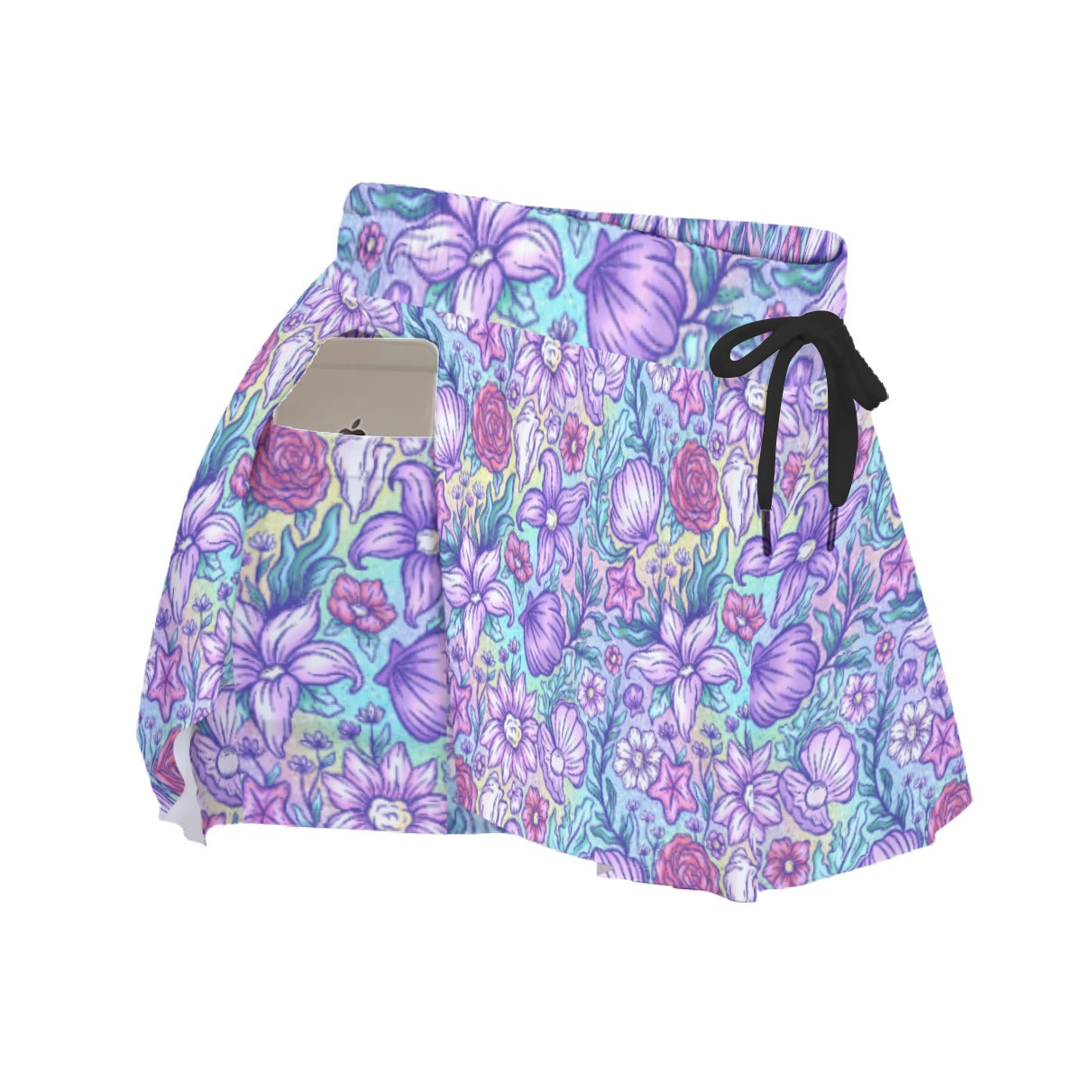 Fairytale Florals – Mermaid Princess - Women's Flowy Pocket Shorts