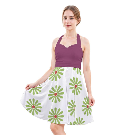 Tightrope Walker Elegance - Women's Halter Vintage Pocket Dress