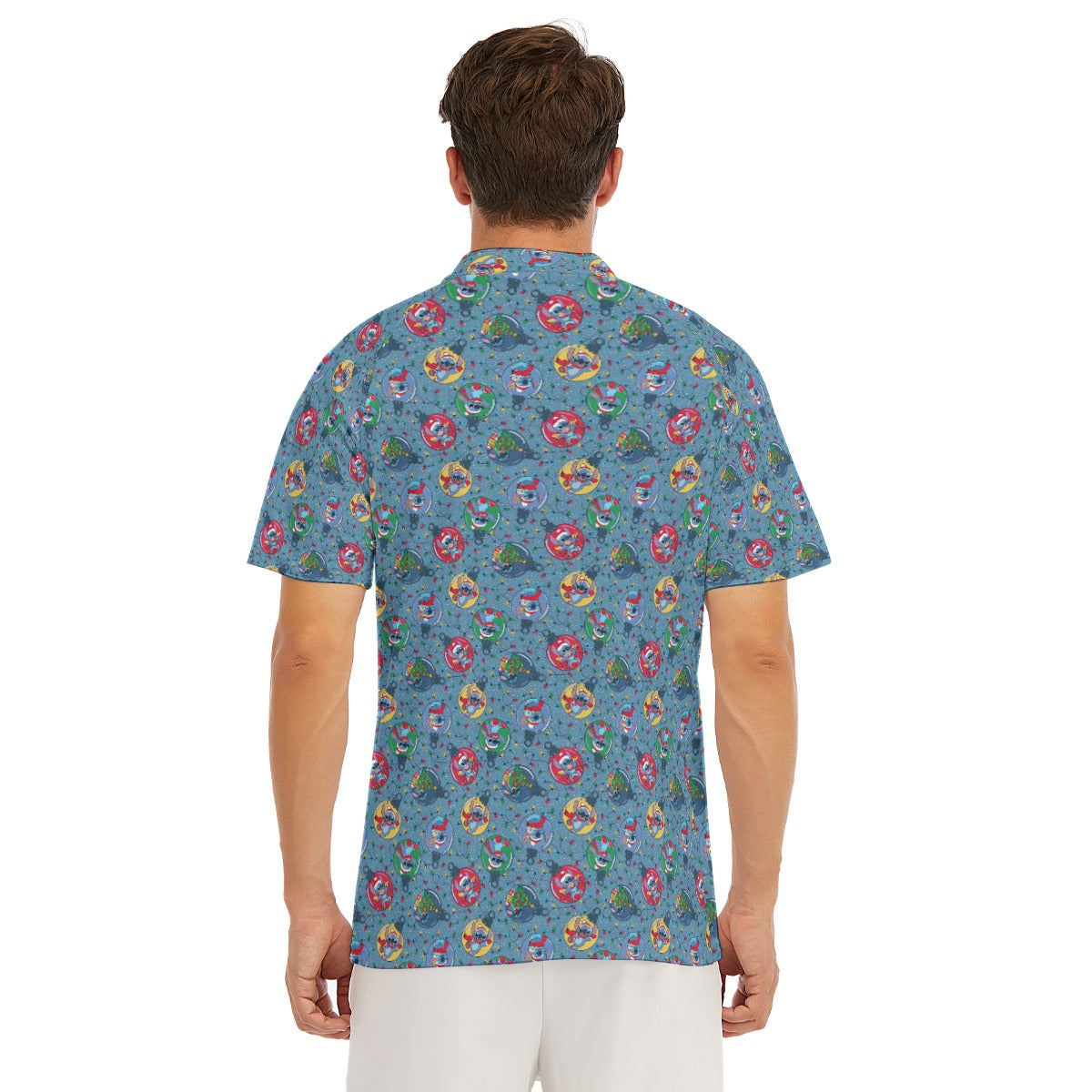 Holiday Baubles with Mischievous Blue Alien - Men's Polo Shirt