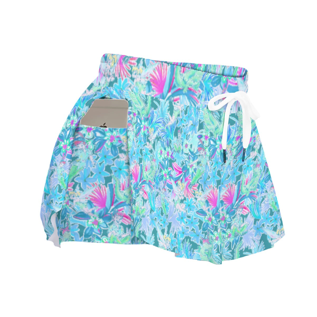 Bright Floral Flight - Neverland Adventure - Women's Flowy Pocket Shorts