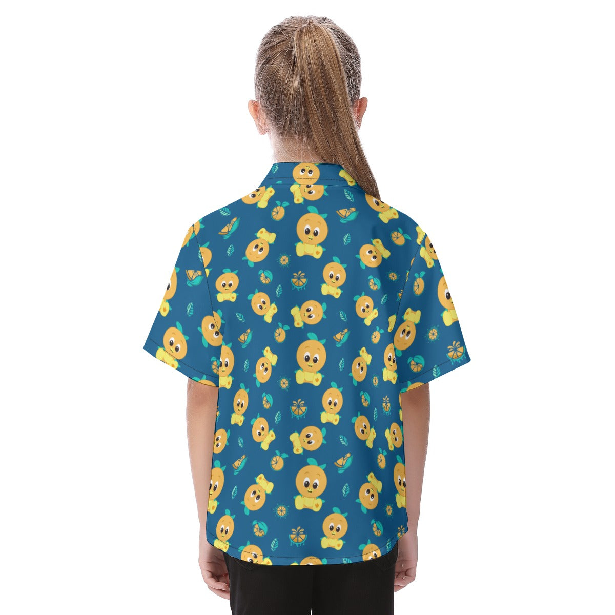 Cheerful Citrus Bird - Kid's Hawaiian Button Up Shirt
