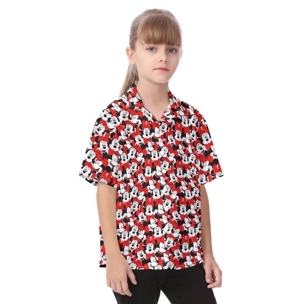 Many Faces of Polka Dot Mouse - Kid's Hawaiian Button Up Shirt