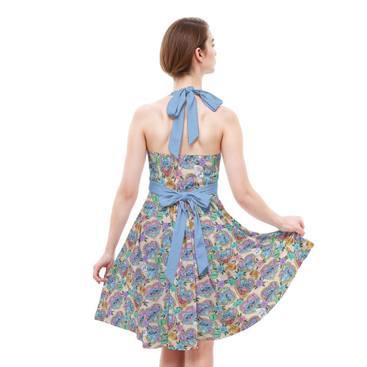 Tattoo Hearts Island Mischief - Women's Halter Vintage Pocket Dress