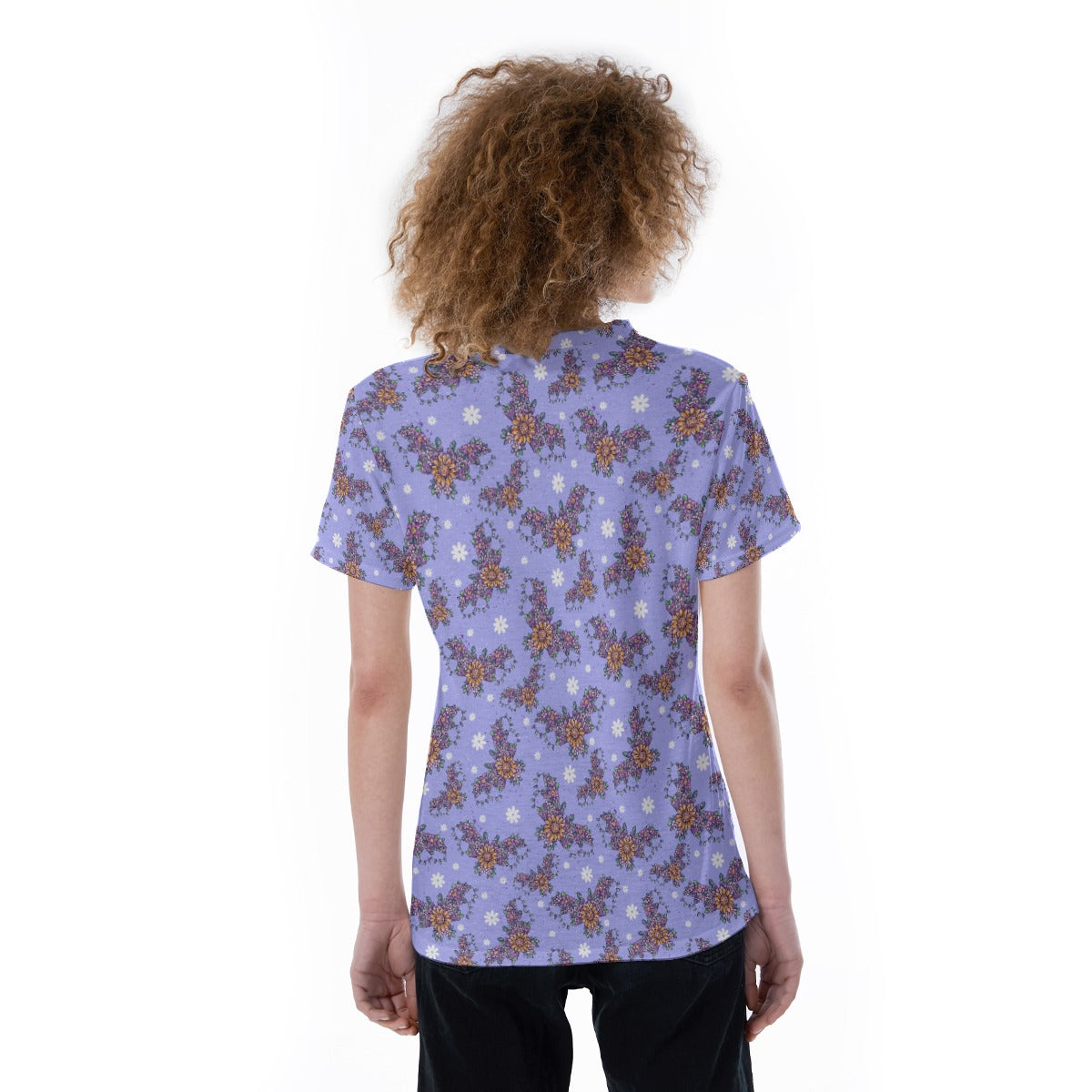 Blooming Bats - Women's Short Sleeve V-Neck T-Shirt