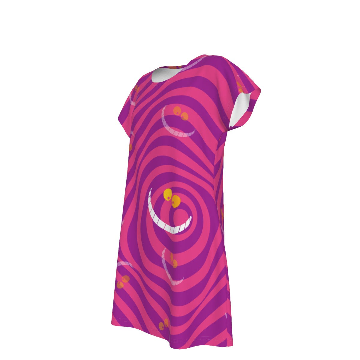 Whimsical Grinning Stripes - Women's T-Shirt Dress