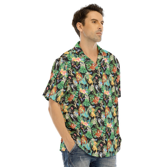 Watercolor Jungle Pride - Men's Hawaiian Button Up Shirt