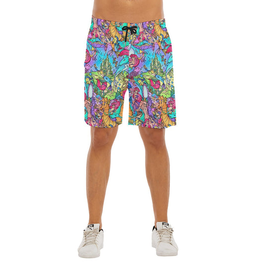 Under the Sea Storybook Scenes - Men’s Pocket Beach Shorts